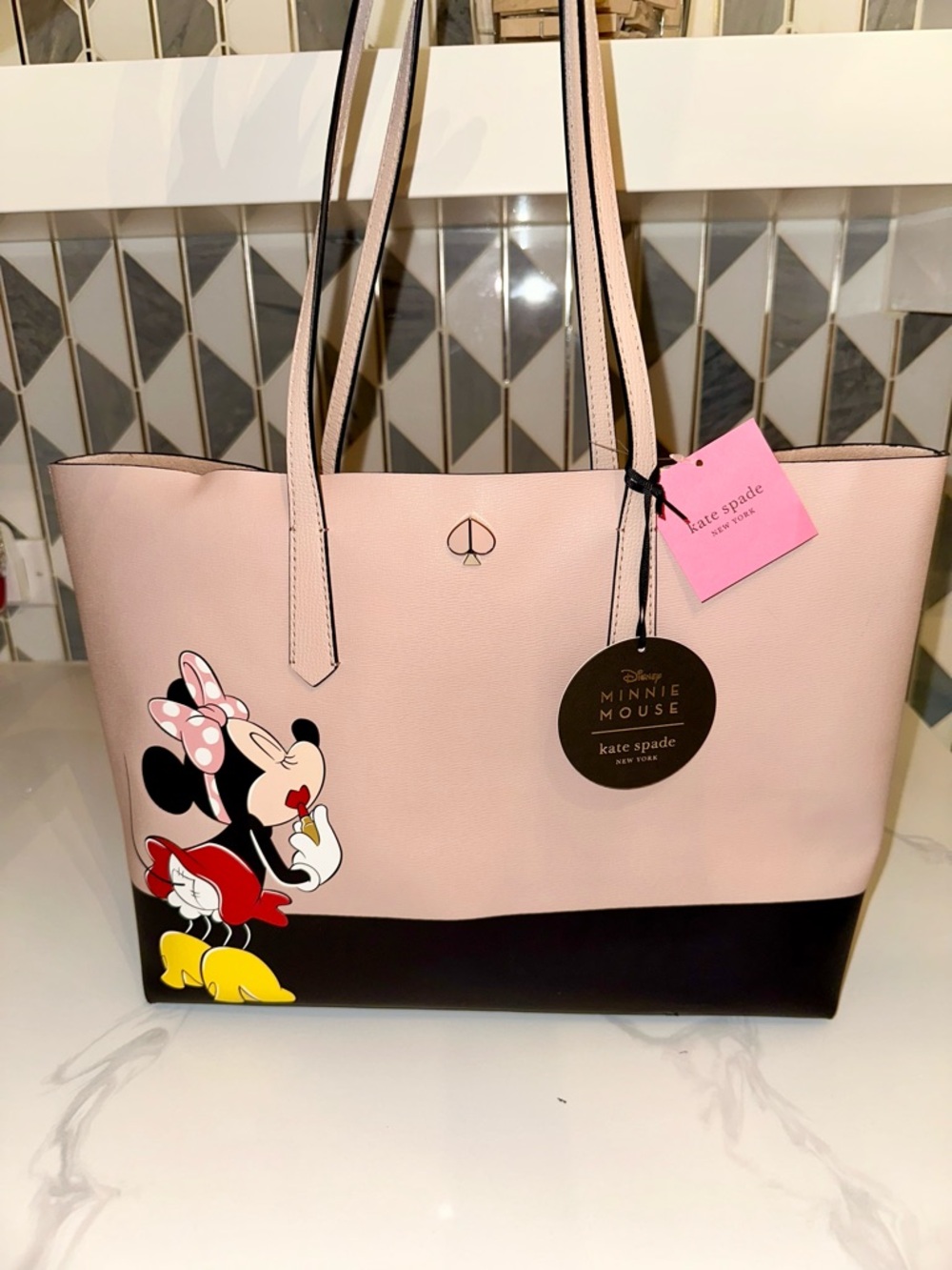 Rare! NWT Disney x Kate Spade Minnie Mouse Limited Edition Tote + Pouch Set